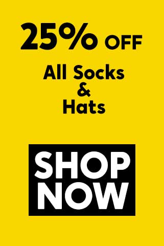 25% Off Socks & Hats