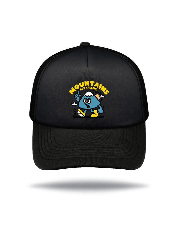 Foamie Trucker Cap Black - Mountains