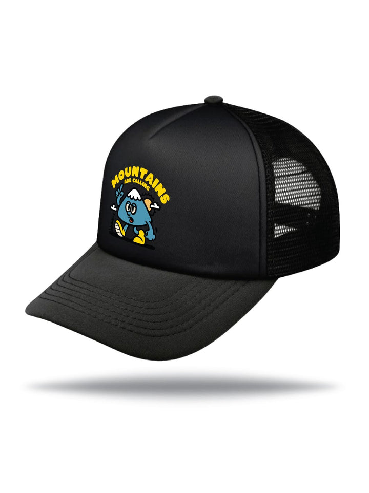 Foamie Trucker Cap Black - Mountains