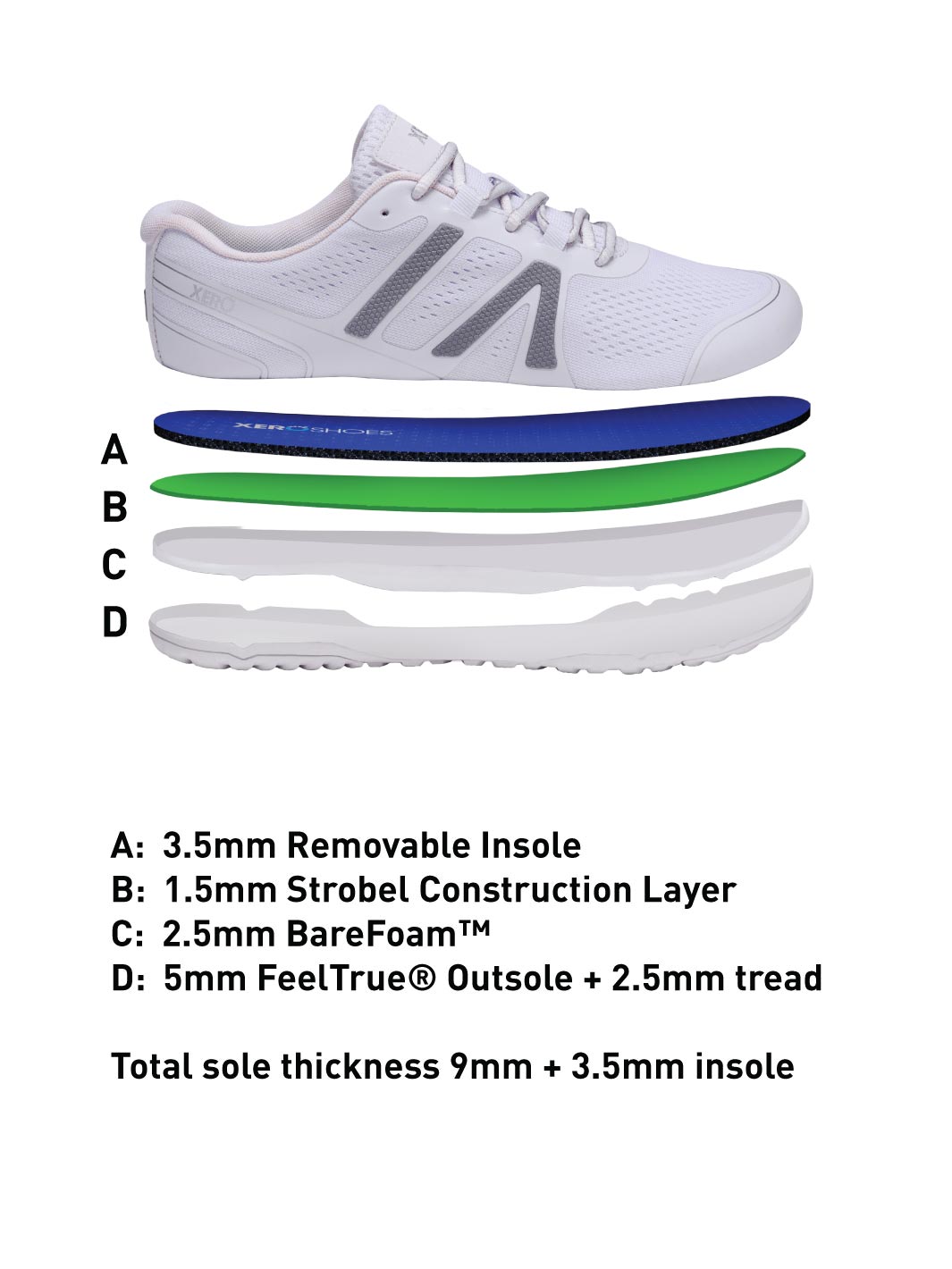 Xero HFS V2 Barefoot Running Shoe - Womens - Gray