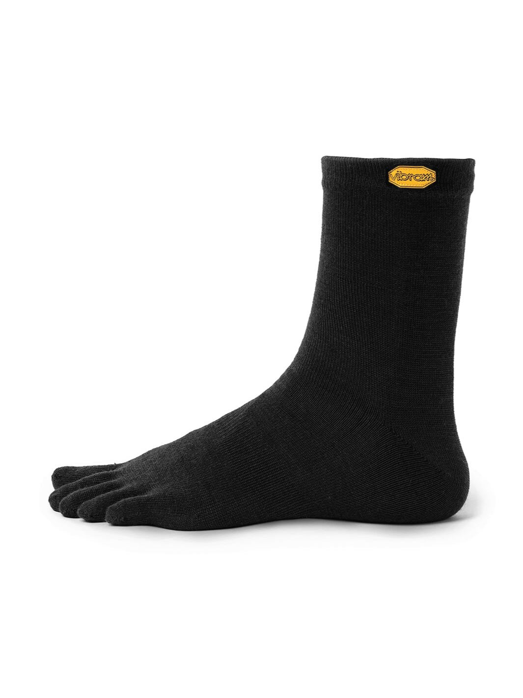 Vibram Merino Crew Toe Socks - Black