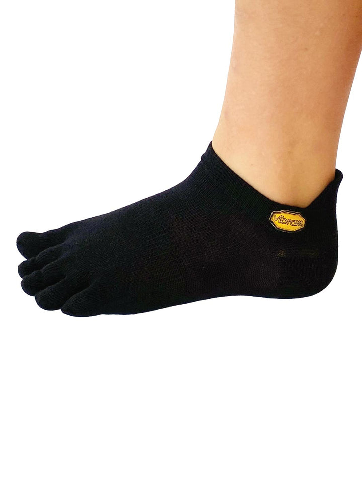 Vibram No Show Toe Socks - Black